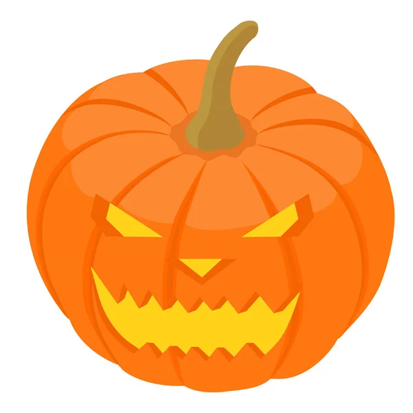 Тыква Белом Фоне Оранжевая Тыква Улыбкой Вашего Дизайна Праздника Хэллоуин — стоковый вектор