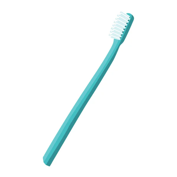 Стоматологическая Концепция Голубая Пластиковая Зубная Щетка Изолирована Белом Фоне Вектор — стоковый вектор