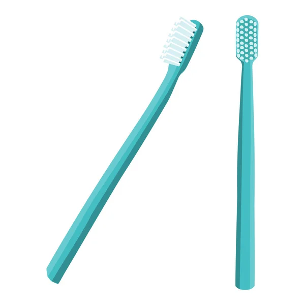 Concept Dentaire Brosse Dents Plastique Bleu Isolé Sur Fond Blanc — Image vectorielle