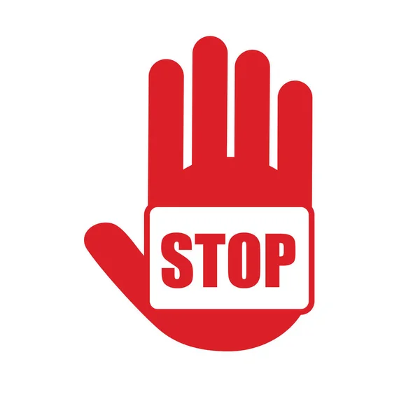 Stop Zeichen Nicht Mit Der Hand Eingeben Vektor — Stockvektor