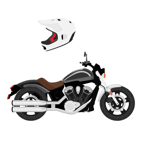 Crucero Motocicleta Vectorial Aislado Sobre Fondo Blanco Vector — Vector de stock