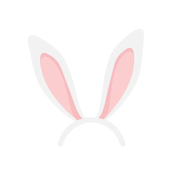复活节兔子耳朵掩蔽病媒图解 白色背景隔离的雄兔耳弹簧帽 — 图库矢量图片