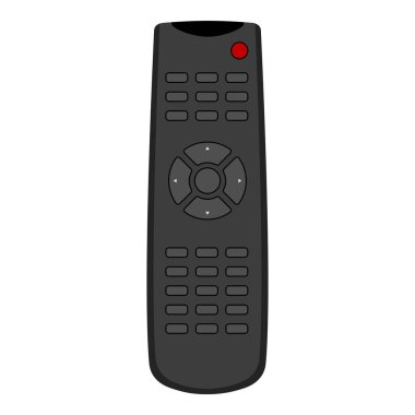 Televizyon veya medya merkezi için uzaktan kumanda. Kızılötesi kontrol sembolü. Vektör