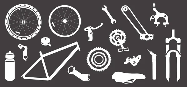 Piezas Engranajes Para Bicicletas Vector — Vector de stock