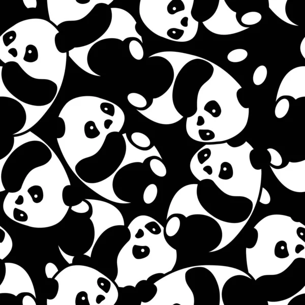 Roztomilý Panda Bezproblémový Vzor Pozadí Vektor — Stockový vektor