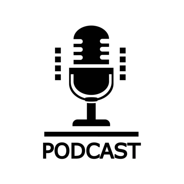 Mikrofon Simgesi Logo Uygulama Kullanıcı Arayüzü Podcast Radyo Ikonu Stüdyo — Stok Vektör