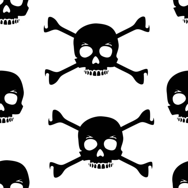 Skull Seamless Pattern Background Vector — Stock Vector