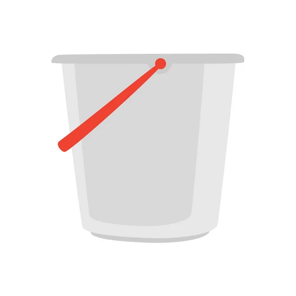 家庭清洁和家庭洗涤用塑料桶 塑料桶 桶和装有把手的容器 家用设备 孤立矢量卡通画 — 图库矢量图片