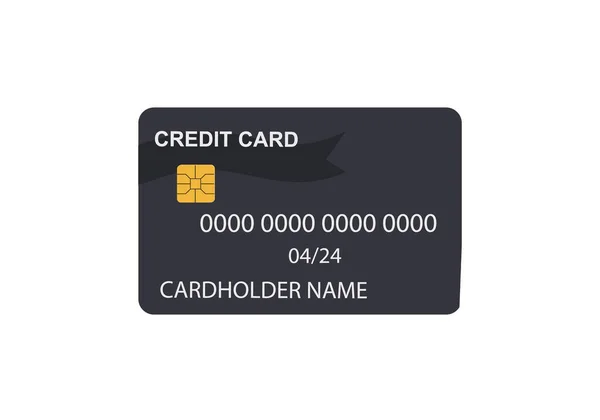 Σχεδιασμός Πιστωτικής Κάρτας Που Απομονώνεται Λευκό Φόντο Διάνυσμα — Διανυσματικό Αρχείο