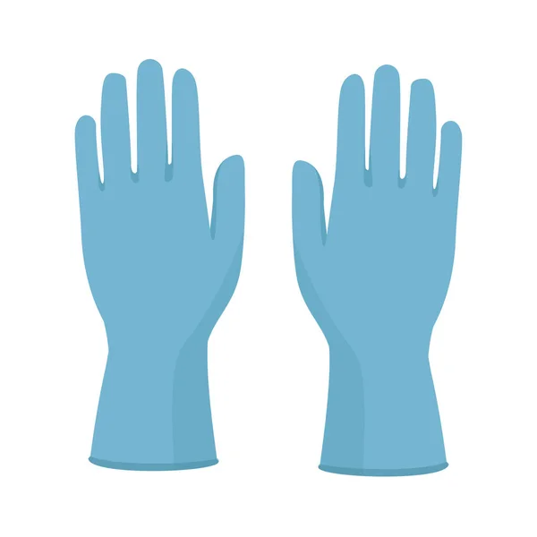 Blaue Schutzhandschuhe Isoliert Auf Weißem Hintergrund Latexhandschuhe Als Symbol Des — Stockvektor