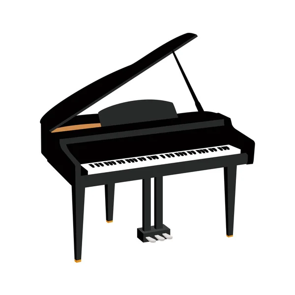 Piano Piano Queue Musique Pianiste Instrument Musique Isolé Sur Fond — Image vectorielle