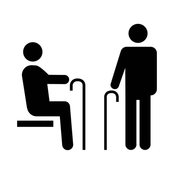 Icono Prioridad Para Las Personas Mayores Prioridad Asiento Para Los — Archivo Imágenes Vectoriales