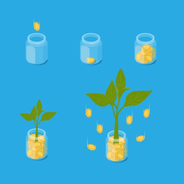 Yatırım kârı. Para ağacından gelen para. Yatırımcıların stratejisi, finansman kavramı