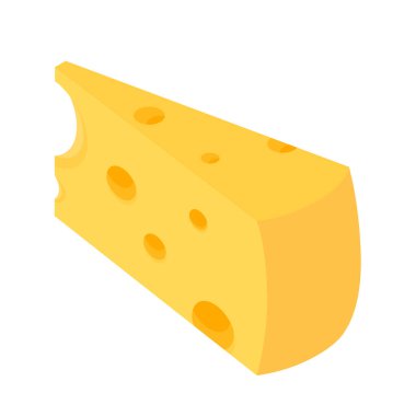 Maasdam peynir dilimi beyaz arkaplanda izole edildi