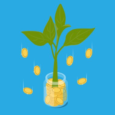 Yatırım kârı. Para ağacından gelen para. Yatırımcıların stratejisi, finansman kavramı
