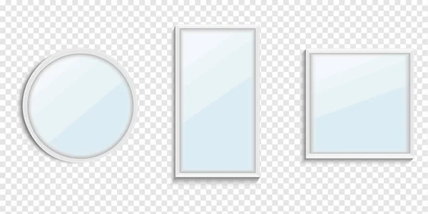 Mirrors set of different shapes isolated. — Stock Photo, Image