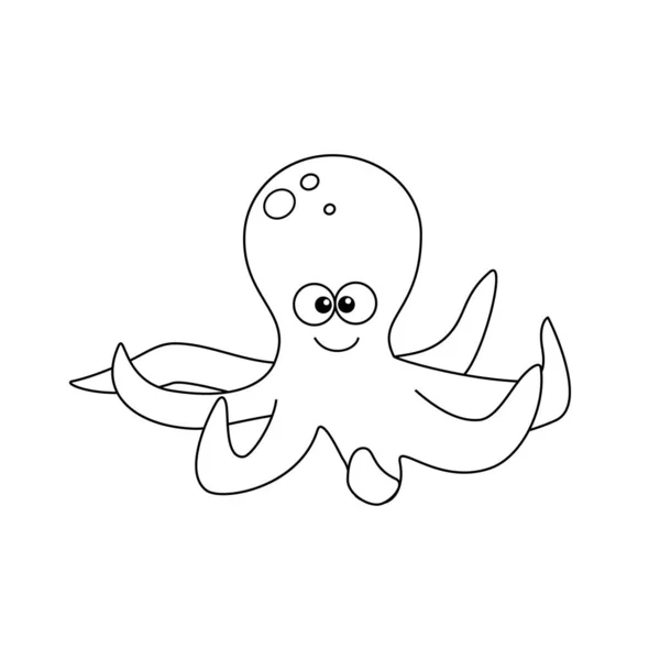 Симпатичный мультяшный осьминог на белом фоне — стоковое фото