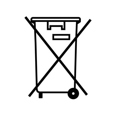 Çöp atma, ambalaj. Sembol, logo, vektör simgesi.