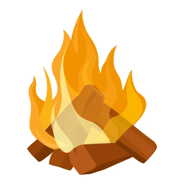 Cartoon Style Vector Illustration Campfire Bonfire Isolated White Background — Stock Vector