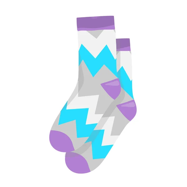 Vector Illustration Flaches Design Bunte Socken Isoliert Auf Weißem Hintergrund — Stockvektor