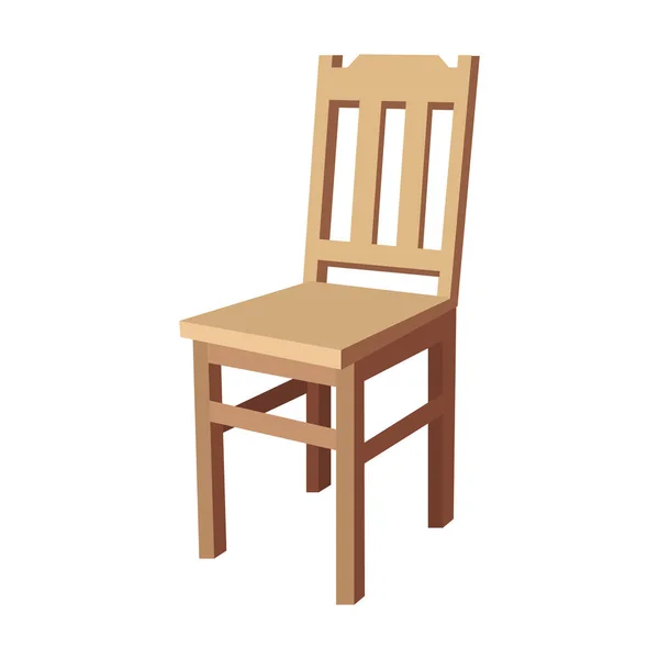 白色底座上的旧木椅 经典的木制椅子设计 — 图库矢量图片