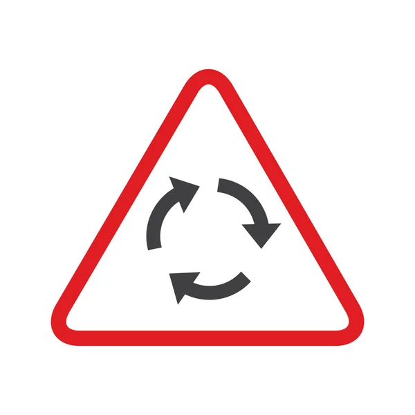 Значок Вектора Круговой Циркуляции Кольцевой Дороге Знак Дорожного Знака Кругового — стоковый вектор