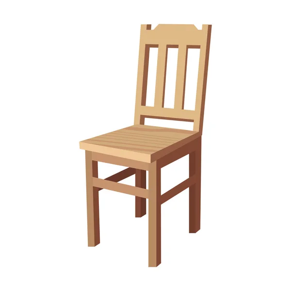 白色底座上的旧木椅 经典的木制椅子设计 — 图库矢量图片