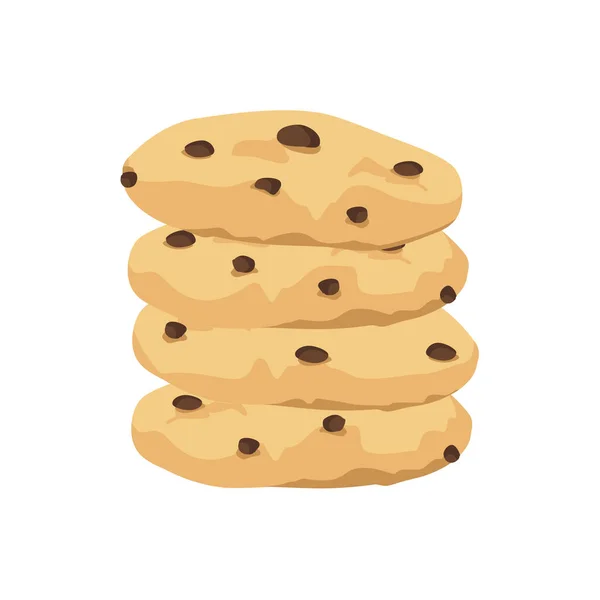 Cookies Traditionnels Avec Croustilles Chocolat Mordu Cassé Miettes Biscuits Ensemble — Image vectorielle