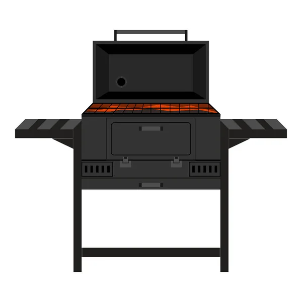 Grill Grill Med Varmt Kol Kolgrill Vektorillustration — Stock vektor