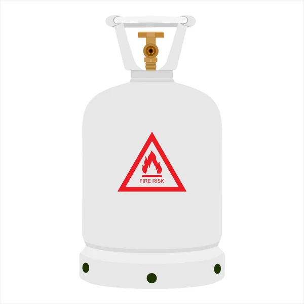 Δοχείο Διανυσματικού Κυλίνδρου Αερίου Ένδειξη Κινδύνου Πυρκαγιάς Lpg Δοχείο Εικονίδιο — Διανυσματικό Αρχείο