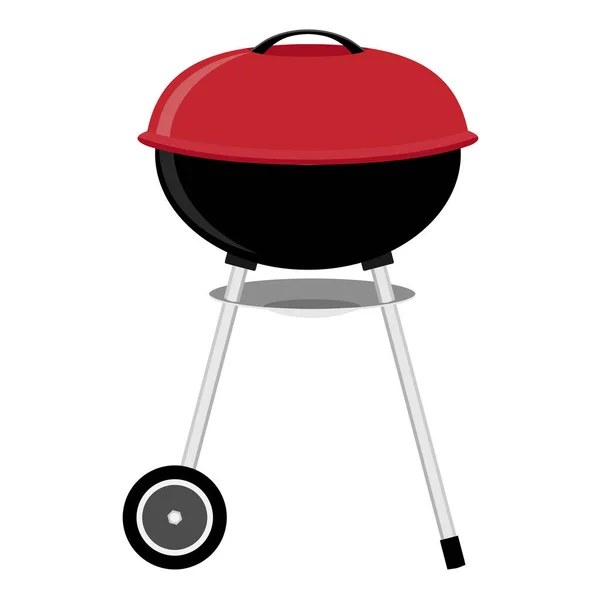 Bbq Barbecue Grill Isolated White Background Side View Vector — Stock Vector