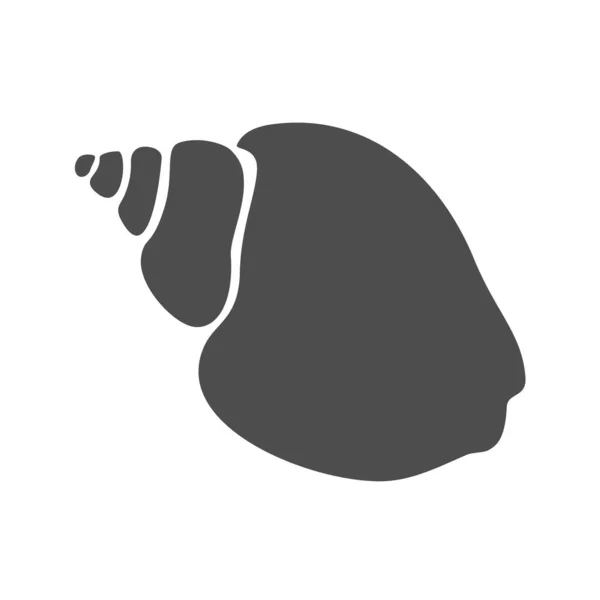 Μαύρη Σιλουέτα Θαλασσινό Κέλυφος Απομονωμένη Λευκό Φόντο Συλλογή Φορέων Θαλάσσιων — Διανυσματικό Αρχείο