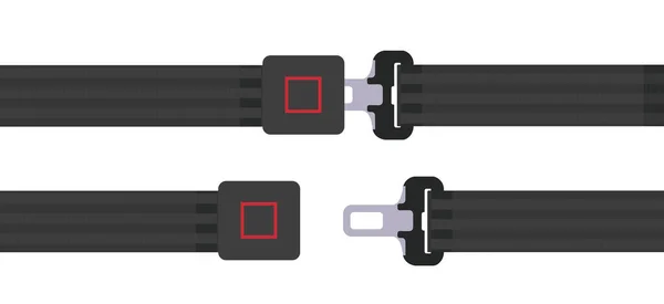 Cinturón Seguridad Cinturón Seguridad Abierto Cerrado Aislado Sobre Fondo Blanco — Archivo Imágenes Vectoriales