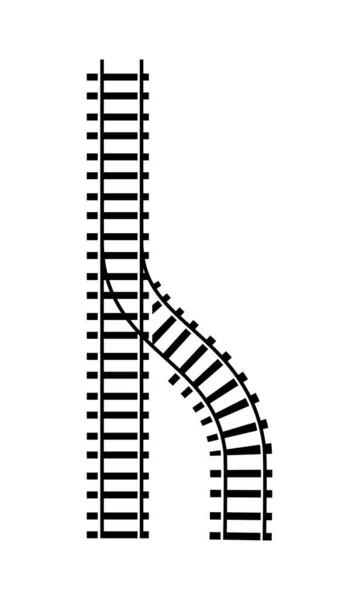 Vector Illustration Eisenbahngleis Isoliert Auf Weißem Hintergrund Symbolset Für Eisenbahnelemente — Stockvektor