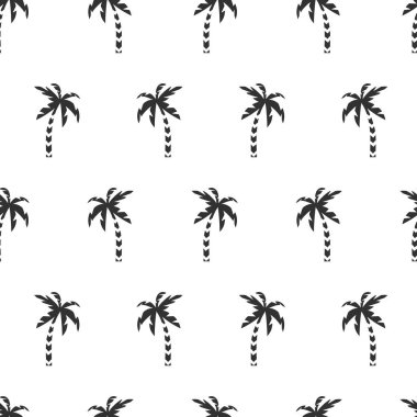 Seamless pattern, background coconut palm tree vector. Island tropical summer ocean beach isolated on white background. Wallpaper design.