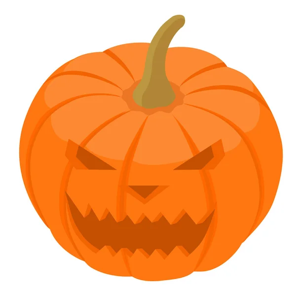 Calabaza Sobre Fondo Blanco Calabaza Naranja Con Sonrisa Para Diseño — Vector de stock