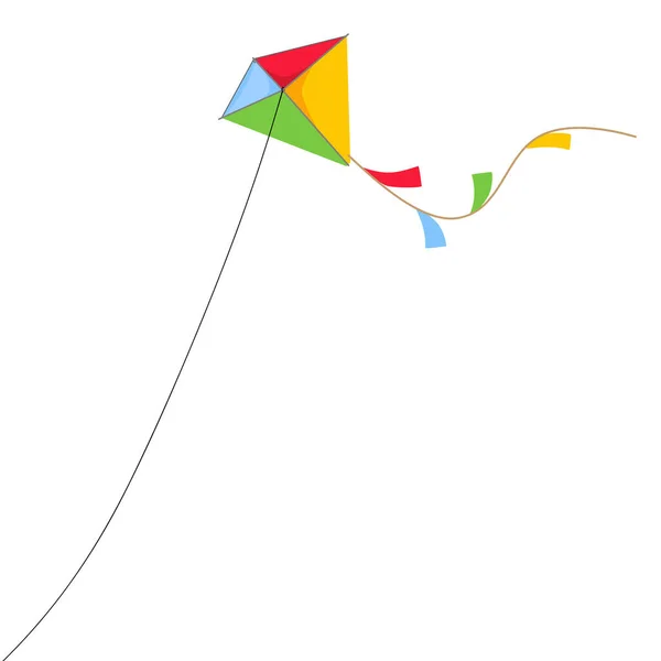 用白色背景隔离的风筝放风筝 风风筝矢量图解 — 图库矢量图片