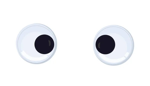 Toy Eyes Set Isolated White Background Wobbly Googly Plastic Open — Stock vektor