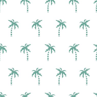 Seamless pattern, background coconut palm tree vector. Island tropical summer ocean beach isolated on white background. Wallpaper design.