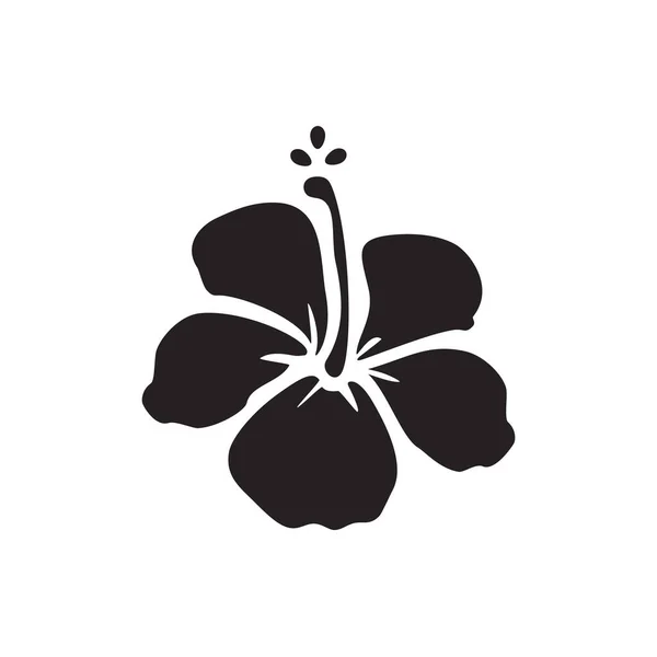 Hawaii Hibiskus Blomma Vektor Ikon Isolerad Vit Bakgrund Blomsterinslag — Stock vektor