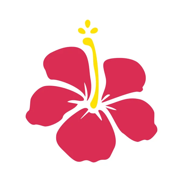 Hawaii Hibiskus Blomma Vektor Ikon Isolerad Vit Bakgrund Blomsterinslag — Stock vektor