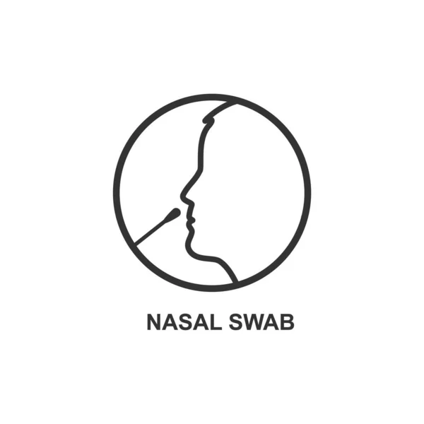 Covid Nasal Swab Test Icon 코로나 바이러스 테스트 Vector — 스톡 벡터