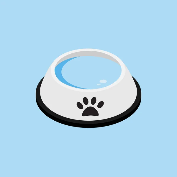 Perro Icono Vector Cuenco Cuenco Para Mascotas Con Agua Ilustración — Vector de stock