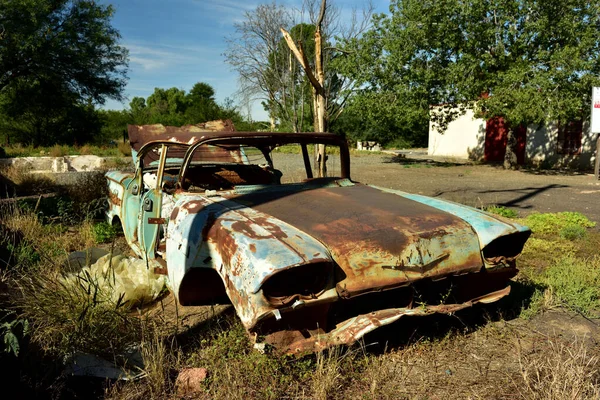 Rusty Old Car Wreck Slowly Disintegrating Forgotten Corner World — стоковое фото