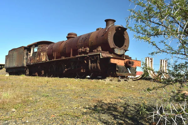 Old Rusted Steam Locomotive Parked Its Last Resting Place — 스톡 사진