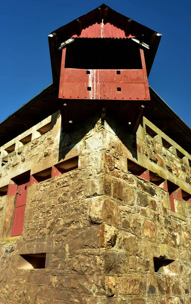 Olhando Diretamente Para Torre Vigia Blockhouse Bem Preservado Construído 1901 — Fotografia de Stock