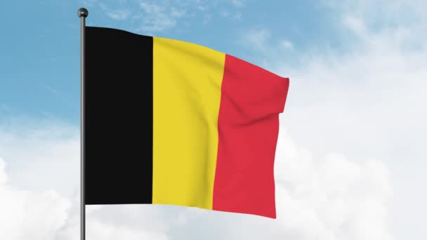 Ilustración Bandera Nacional Bélgica Tricolor Que Consta Tres Bandas Verticales — Vídeo de stock