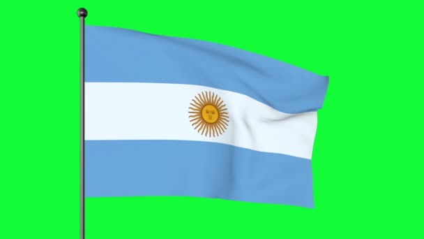 Pantalla Verde Ilustración Bandera Argentina Una Tribanda Compuesta Por Tres — Vídeo de stock