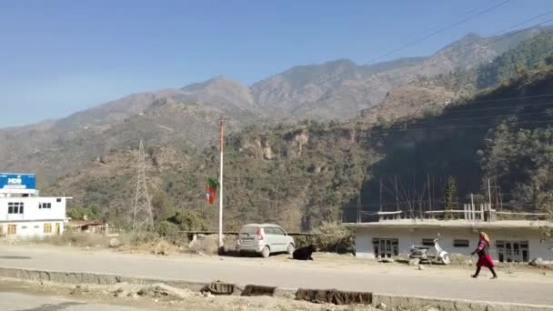 Himachal Pradesh Inde 2021 Situation Rurale Sur Route Kullu Manali — Video