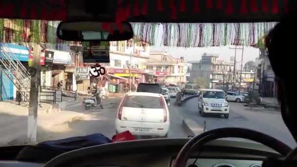 Bhojpur Grannskap Sundar Nagar Himachal Pradesh 2021 Att Resa Morgontrafiken — Stockvideo